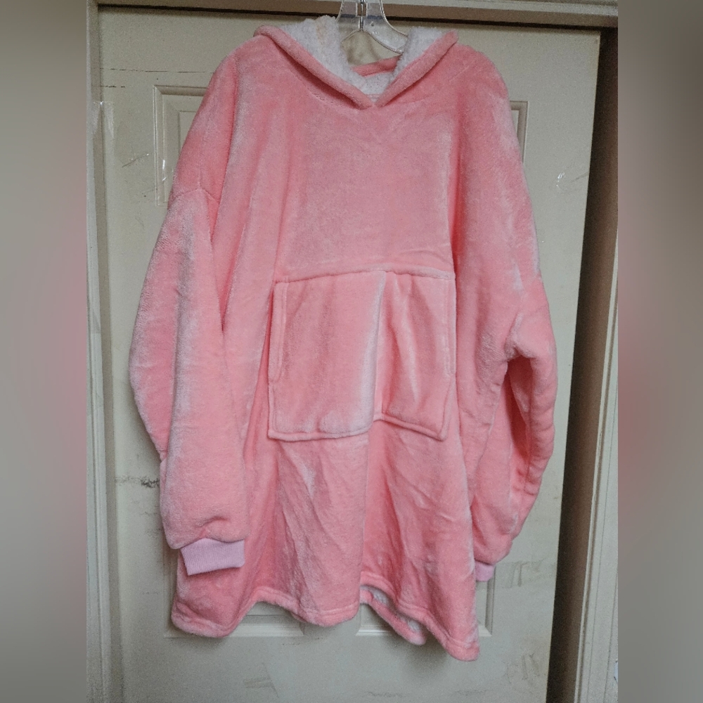 Cozy Pink Overside Hooded Women Sweater